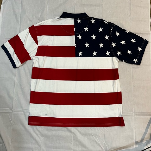 American Summer Men’s Flag Short Sleeve Polo - Picture 2 of 12
